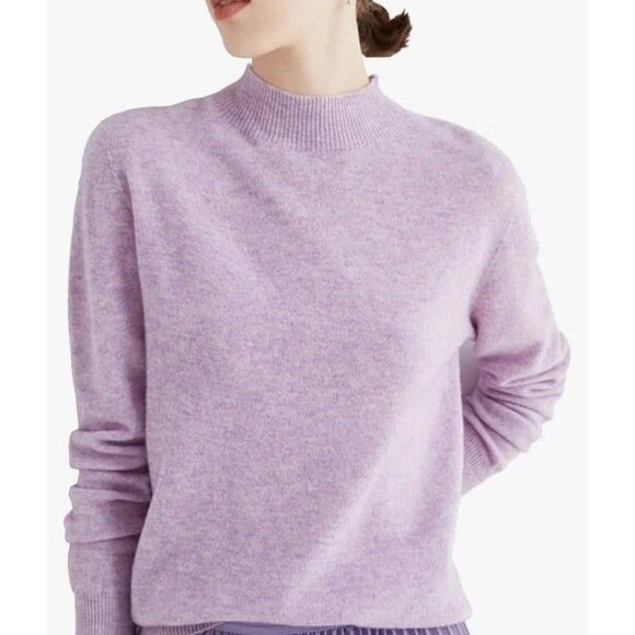 Sweater Women's Half Turtleneck Pullover Sweater Outer Wear Top 100% Merino Wool - Picture 1 of 7